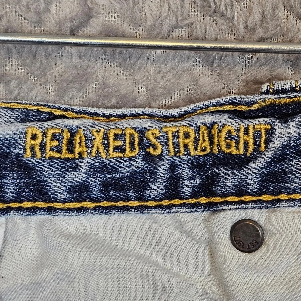 American Eagle Relaxed Straight Jeans Men 32x34 Blue Core Flex Medium Wash Denim